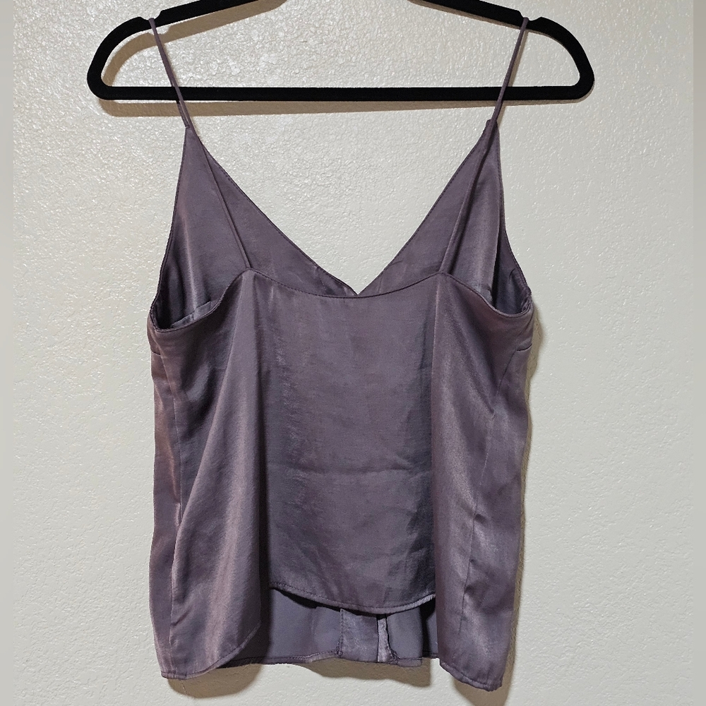Topshop Chic Silk Lavender Button-Up Tank Top - Picture 4 of 6